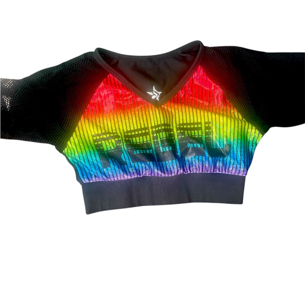 Rebel Athletic Rainbow Crop Top